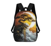 sinyumoney Wolf Spirit Moon Painting Mochila Escolar Infantil Impresa En 3D 17inch Mochilas De Moda Para Niños De Primaria Y Secundaria