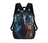 sinyumoney Wolf Spirit Trio Art Print Mochila Escolar Infantil Impresa En 3D 17inch Mochilas De Moda Para Niños De Primaria Y Secundaria