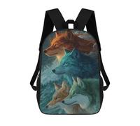 sinyumoney Wolf Spirit Trio Mochila Escolar Infantil De 17 Pulgadas Con Estampado 3D, Mochila Moderna Para Niños, Mochilas De Viaje, Bolsas Para Libros, Mochila Escolar Infantil