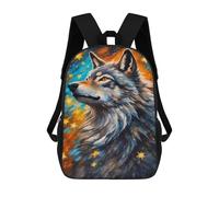 sinyumoney Wolf Star Painting Mochila Escolar Infantil De 17 Pulgadas Con Estampado 3D, Mochila Moderna Para Niños, Mochilas De Viaje, Bolsas Para Libros, Mochila Escolar Infantil
