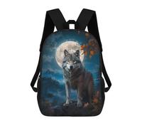 sinyumoney Wolf Under Full Moon Mochila Escolar Impresa En 3D Para Niños 17inch Mochilas Para Niños Y Niñas, Mochilas Escolares Para Niños, Mochilas De Viaje