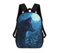 sinyumoney Wolf Under Moonlight Mochila Escolar/de Trabajo/para Portátil Para Hombres, Mujeres Y Adolescentes 17inch