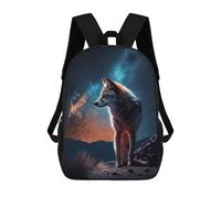 sinyumoney Wolf Under The Milky Way Mochila Escolar, Mochila De Viaje, Mochila Universitaria Para Niños/niñas/adolescentes 17inch