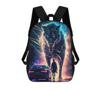 sinyumoney Wolf Vs. Man A Digital Artwork Mochila Escolar Impresa En 3D Para Niños Y Niñas, Mochila Escolar, Mochila De Viaje Para Niños 17inch