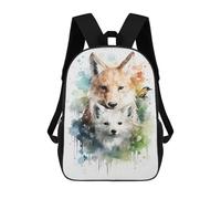 sinyumoney Wolf Watercolor Mochila Escolar Infantil De 17 Pulgadas Con Estampado 3D De Películas De Anime Para Niños, Mochila De Viaje, Mochila Escolar Infantil