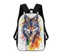 sinyumoney Wolf Watercolor Painting Mochila Escolar Infantil De Moda Informal Mochilas Infantiles Impresas En 3D Mochila Grande Para Niño 17inch