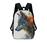 sinyumoney Wolf Watercolor Painting Mochilas Infantiles Impresas En 3D, Mochilas De Moda Informales, Mochilas De Viaje Bonitas, Mochilas Informales Para Exteriores Para Niños Y Niñas 17inch