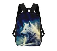 sinyumoney Wolf White Fractal Mochila Escolar Impresa En 3D Para Niños Mochilas De Viaje De Alta Capacidad Bolsas Para Libros Mochila Escolar Para Niños Mochila 17inch