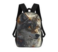 sinyumoney Wolf with Fiery Eyes Mochila Escolar Para Niños Con Impresión 3D, Mochila Moderna Para Niños Y Niñas, Mochila Informal Para Estudiantes. 17inch