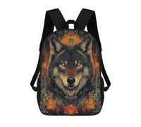 sinyumoney Wolf with Golden Eyes Geometric Style Mochila Escolar Infantil Impresa En 3D Para Niños, Mochilas De Viaje De Alta Capacidad, Bolsas Para Libros, Mochila Escolar Infantil 17inch