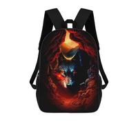 sinyumoney Wolf's Gaze Fiery Cave Entrance Mochila Escolar Impresa En 3D Mochilas Informales Para Niños Mochila Escolar Impresa En 3D Para Niños De Primaria Y Secundaria 17inch