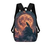 sinyumoney Wolfs Lunar Serenade Mochila Escolar Impermeable Para Ordenador, Ideal Para El Campus, Actividades Al Aire Libre, Viajes Y Deportes 17inch