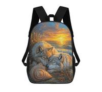 sinyumoney Wolves at Sunset Mochila Escolar Para Ordenador Portátil Para La Escuela/trabajo/viajes: Perfecta Para Viajes, Trabajo Y Uso Diario 17inch