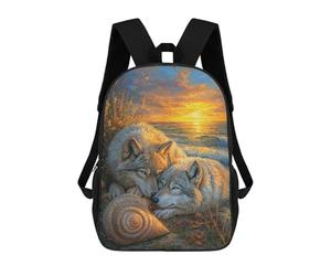sinyumoney Wolves at Sunset Mochila Escolar Para Ordenador Portátil Para La Escuela/trabajo/viajes: Perfecta Para Viajes, Trabajo Y Uso Diario 17inch