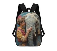 sinyumoney Woman And Elephant Mochilas Para Niños, Mochilas Escolares Personalizadas En 3D Para Niños Y Niñas, Mochilas Escolares Grandes, Mochilas Informales Para El Día A Día 17inch