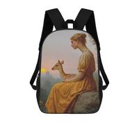 sinyumoney Woman And Fawn at Sunset Mochila Infantil De Moda Divertida Mochila Escolar Para Niños Y Adolescentes Con Impresión 3D Para Niños 17inch