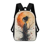 sinyumoney Woman from The Tree Under A Full Moon Mochila Escolar Infantil De 17 Pulgadas, Impresa En 3D, Estilo Casual, Para Niños, Ideal Para Viajes, Como Mochila Escolar O Para Llevar Libros.