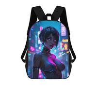 sinyumoney Woman in Neon City Mochilas Infantiles Mochila Escolar Impresa En 3D Para Niños Mochilas De Viaje Bolsas Para Libros Para Niños 17inch Mochila Escolar