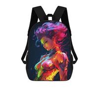 sinyumoney Woman in Neon Lights Mochila Escolar De 17 Pulgadas Impresa En 3D Mochilas Infantiles Mochila Genial Impresa En 3D Para Niños De Primaria Y Secundaria