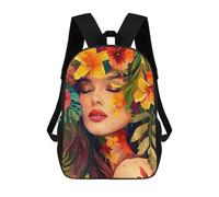 sinyumoney Woman Surrounded by Flowers Mochila Escolar Para Niños Mochila Escolar Impresa En 3D Mochila Escolar De Moda Para Niños De Primaria Y Secundaria 17inch