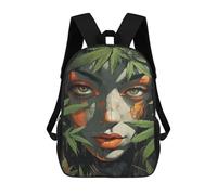 sinyumoney Woman Surrounded by Leaves Mochila Escolar Mochilas Escolares Para Niñas Y Niños Mochila Con Bolsillo Mochila Escolar De Moda Para Niños 17inch