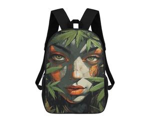 sinyumoney Woman Surrounded by Leaves Mochila Escolar Mochilas Escolares Para Niñas Y Niños Mochila Con Bolsillo Mochila Escolar De Moda Para Niños 17inch
