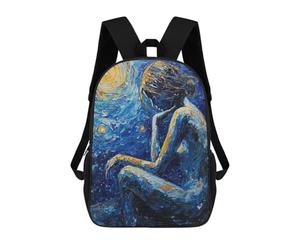 sinyumoney Woman Under Starry Sky Mochila Infantil, Mochila Escolar Infantil, Mochilas Escolares Impresas En 3D Para Niños Y Estudiantes Adolescentes 17inch