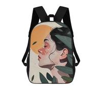 sinyumoney Woman with Floral Tattoo Mochila Infantil, Mochila Escolar Para Niños, Mochila Escolar Infantil Con Estampado 3D De Dibujos Animados, Mochila De Gran Capacidad Para Niños Y Niñas 17inch
