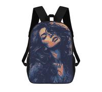 sinyumoney Woman with Long Hair Mochila Escolar Infantil Con Impresión 3D, Mochila Escolar Informal Para Niños De Primaria Y Secundaria 17inch