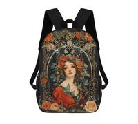 sinyumoney Woman With Roses Mochila Escolar Para Niños Mochila Escolar Impresa En 3D Mochila Escolar De Moda Para Niños De Primaria Y Secundaria 17inch