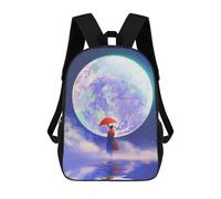 sinyumoney Woman with Umbrella Mochila Escolar Impresa En 3D Para Niños Y Niñas, Mochila Escolar, Mochila De Viaje Para Niños 17inch
