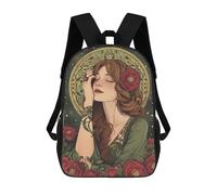 sinyumoney Women with Red Roses Mochila Escolar Para Niños Mochila Escolar Impresa En 3D Mochila Escolar De Moda Para Niños De Primaria Y Secundaria 17inch