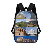 sinyumoney Wonders of The World Mochila Ligera Para Aeropuerto, Estudiantes Universitarios, Niñas, Niños Y Adolescentes 17inch