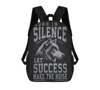 sinyumoney Work Hard In Silence Wolf Mochila Escolar Ligera Para Aeropuerto, Estudiantes Universitarios, Niñas, Niños Y Adolescentes 17inch