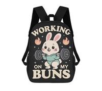 sinyumoney Working On My Buns - Cute Gym Bunny Squat Pun Mochila De Viaje Resistente Al Agua, Mochila Para Computadora Portátil Para Campus, Viajes Al Aire Libre Y Deportes 17inch