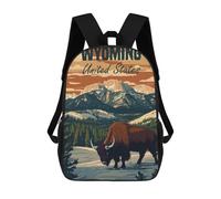 sinyumoney Wyoming Bison Landscape Mochila Infantil De Moda Divertida Mochila Escolar Para Niños Y Adolescentes Con Impresión 3D Para Niños 17inch