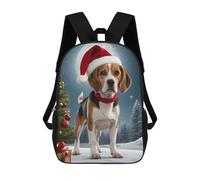 sinyumoney Xmas with Beagle Dog Mochila Infantil Para Niñas Y Niños, Mochila De Día, Escuela Primaria, Perfecta Para La Vuelta Al Cole O Educación Física, Regalos Y Viajes 17inch
