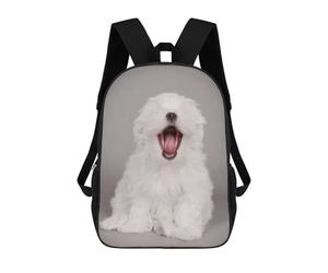 sinyumoney Yawning Maltese Puppy Mochila Escolar, Bolso De Negocios, Bolso Para Portátil Resistente Para Niños/niñas/adolescentes 17inch