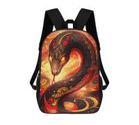 sinyumoney Year of The Snake - Fiery Serpent Mochila Escolar Infantil Impresa En 3D Para Niños, Mochilas De Viaje, Bolsas Para Libros, Mochila Escolar Infantil 17inch