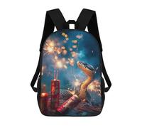 sinyumoney Year of The Snake - Lunar Fireworks Celebration Mochila Escolar Infantil Impresa En 3D Para Niños, Mochilas De Viaje, Bolsas Para Libros, Mochila Escolar Infantil 17inch