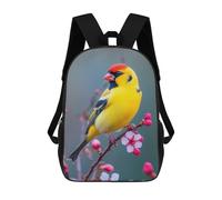 sinyumoney Yellow Goldfinch Bird on Branch Mochila Ligera Informal Para El Día A Día, Mochila Escolar Para Hombres/mujeres 17inch