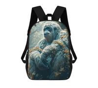 sinyumoney Yeti in The Forest Mochila Escolar Para Niñas Y Niños, Mochilas De Gran Capacidad, Mochilas Ligeras Para Niños Y Estudiantes 17inch