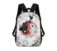 sinyumoney Yin And Yang Koi Fish Mochilas De Moda Impresas En 3D 17inch Mochila Escolar Informal Para Niños De Primaria Y Secundaria