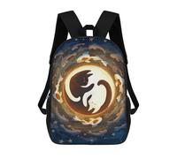 sinyumoney Yin And Yang Mochila Escolar De Moda Para Estudiantes, Adecuada Para Niños Y Niñas, Mochila Informal Para Viajes Al Aire Libre, Esencial Para El Día A Día 17inch