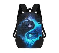 sinyumoney Yin Yang Balance Fire & Ice Harmony Mochila Escolar Grande Para Niños Para El Campus, Actividades Al Aire Libre, Viajes Y Deportes 17inch