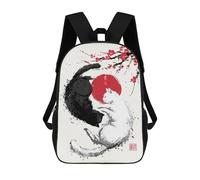 sinyumoney Yin Yang Cats Japanese Art Print Mochilas Infantiles Mochila Escolar Impresa En 3D Para Niños Mochilas De Viaje Bolsas Para Libros Para Niños 17inch Mochila Escolar