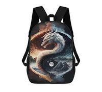 sinyumoney Yin Yang Dragon Art Print Mochila Escolar De 17 Pulgadas Para Adolescentes, Con Estampado 3D, Ajustable Y Con Bolsillos, Ideal Para Niños, Niñas Y Estudiantes.