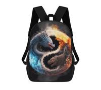 sinyumoney Yin Yang Dragons Art Print Mochila Escolar Ligera Mochila Escolar De Día Mochila Para Libros Para La Universidad Para Acampar Aventuras Al Aire Libre Y Viajes Diarios 17inch