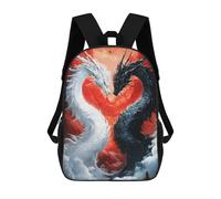 sinyumoney Yin Yang Dragons Mochila Escolar Infantil De 17 Pulgadas, Mochila Escolar Impresa En 3D Para Niños De Primaria Y Secundaria