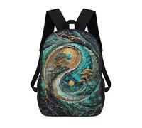 sinyumoney Yin Yang Harmony Kintsugi Art Mochila Infantil Para Niñas, Mochila Escolar 3D, Mochila Para Niños Pequeños, Mochila Informal De Día, Mochila Escolar De Moda 17inch
